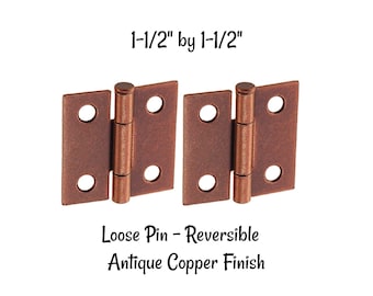 Antique Copper Finish Hinges - Steel Loose Pin CABINET HINGE Sold by the pair