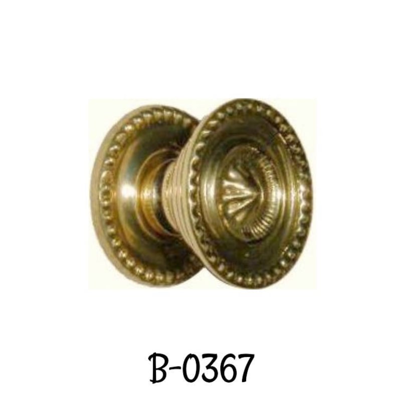 Stamped Brass SHERATON STYLE KNOB with Backplate Brass Knob