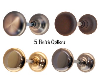 Door Knob Hollow Solid Brass Smooth Design - Vintage Door Knob - Antique Style Door Knob - 5 Finish Options