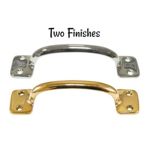 Drawer Pull - Polished Cast Brass File Cabinet Drawer Pull in Brass or Nickel