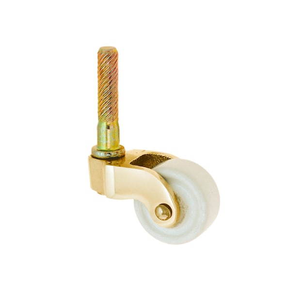 1" Furniture Caster -Cast Brass Stem CASTER with Porcelain Wheel