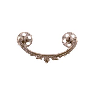 Victorian bail pull Antique Finish with ornate back plates for drawers, dressers etc.