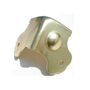 TRUNK CORNER Large Brass Plated Stamped Steel Case Corner with dimple