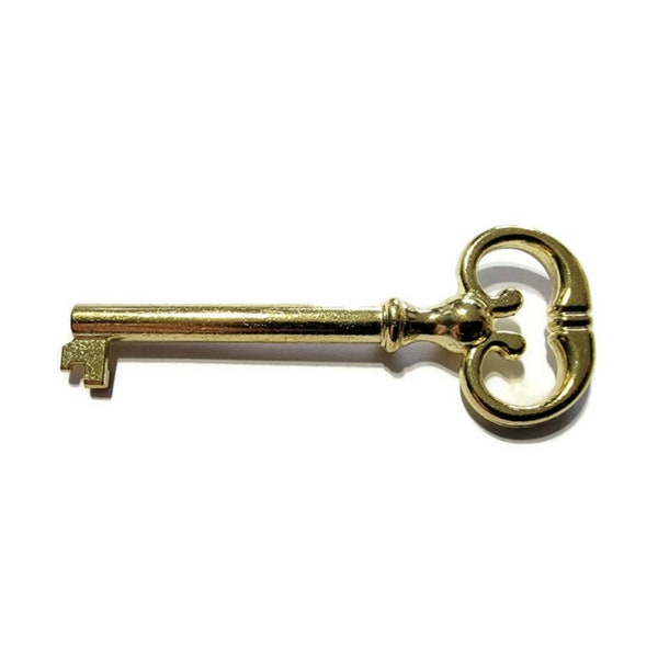 Brass Plated Key for Antiques - Antique Style Vintage Key for Furniture Pieces