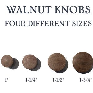 Walnut Knobs - Walnut Furniture Knobs Pulls  - Furniture Knob Walnut drawer knob - Unfinished