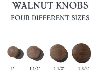 Walnut Knobs - Walnut Furniture Knobs Pulls  - Furniture Knob Walnut drawer knob - Unfinished