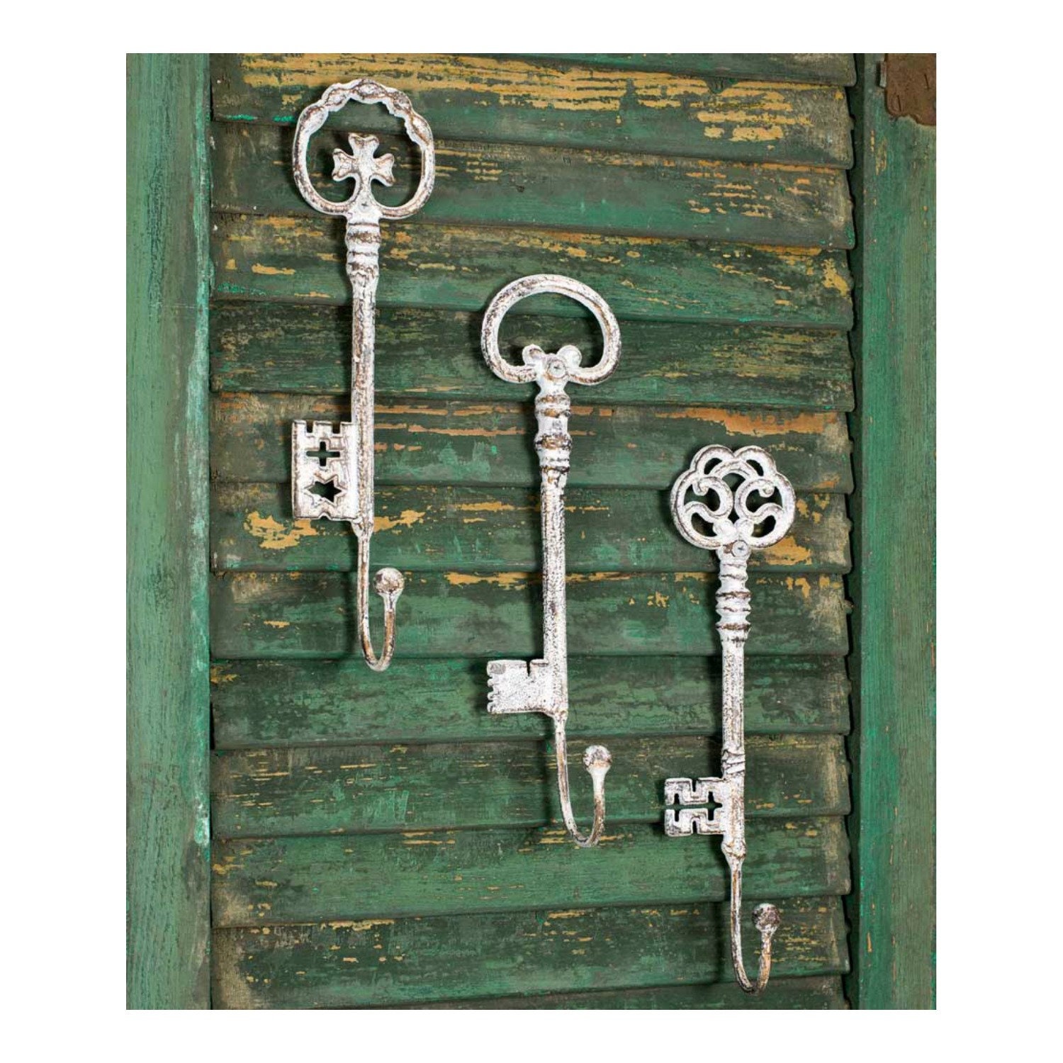 Ganchos para llaves Juego de tres ganchos para llaves rústicos de gran ...