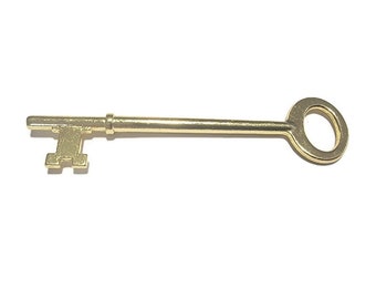 Architectural Key - Brass Plated Stamped key for old style door locks