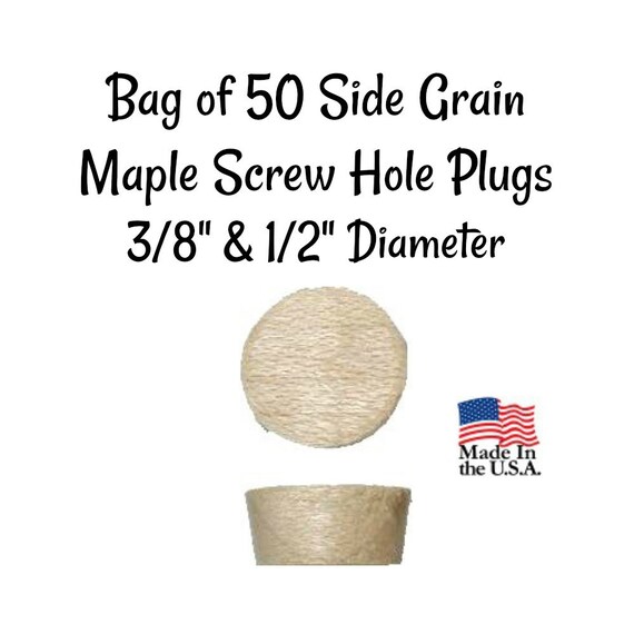 Maple Screw Hole Plug Flat Top Maple Side Grain Screw Hole Etsy
