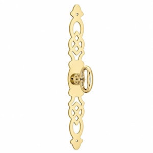 Brass Mock KEY With Back Plate - Early American Chippendale Style Mock Key with Back Plate in the Bright Brass Finish