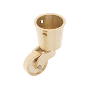 1-1/4&quot; Furniture Caster- Cast Brass Cup Caster -Furniture Roller- Polished Brass
