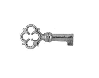 Small Jewelry Box Key, Nickel plated iron Key - Antique Vintage Key Furniture Hardware