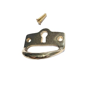 Key Hole Cover Pull - Solid Cast Brass Mission Arts and Craft Turn of the Century KEYHOLE COVER design