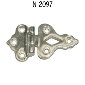 May include: A silver-toned metal hinge with a decorative design. The hinge has a diamond-shaped cutout and is labeled "N-2097".