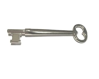Architectural Key - Nickel Plated Forged Brass  key for old style door locks
