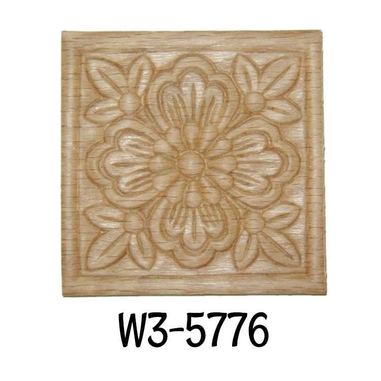 Oak Veneered Pressed Decorative Ornament Rosette carved rose trim wood antique 