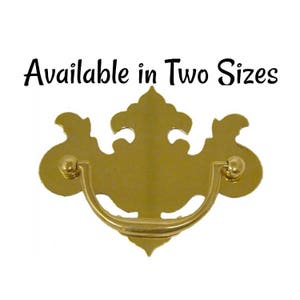 Drawer Pull - Stamped Brass Chippendale Style DRAWER PULL with Cast Brass Bail