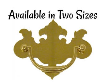 Drawer Pull - Stamped Brass Chippendale Style DRAWER PULL with Cast Brass Bail