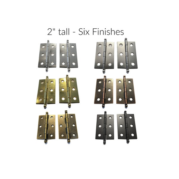 Butt hinges with ball tips. Steel. Removable pin. Sold by the pair.