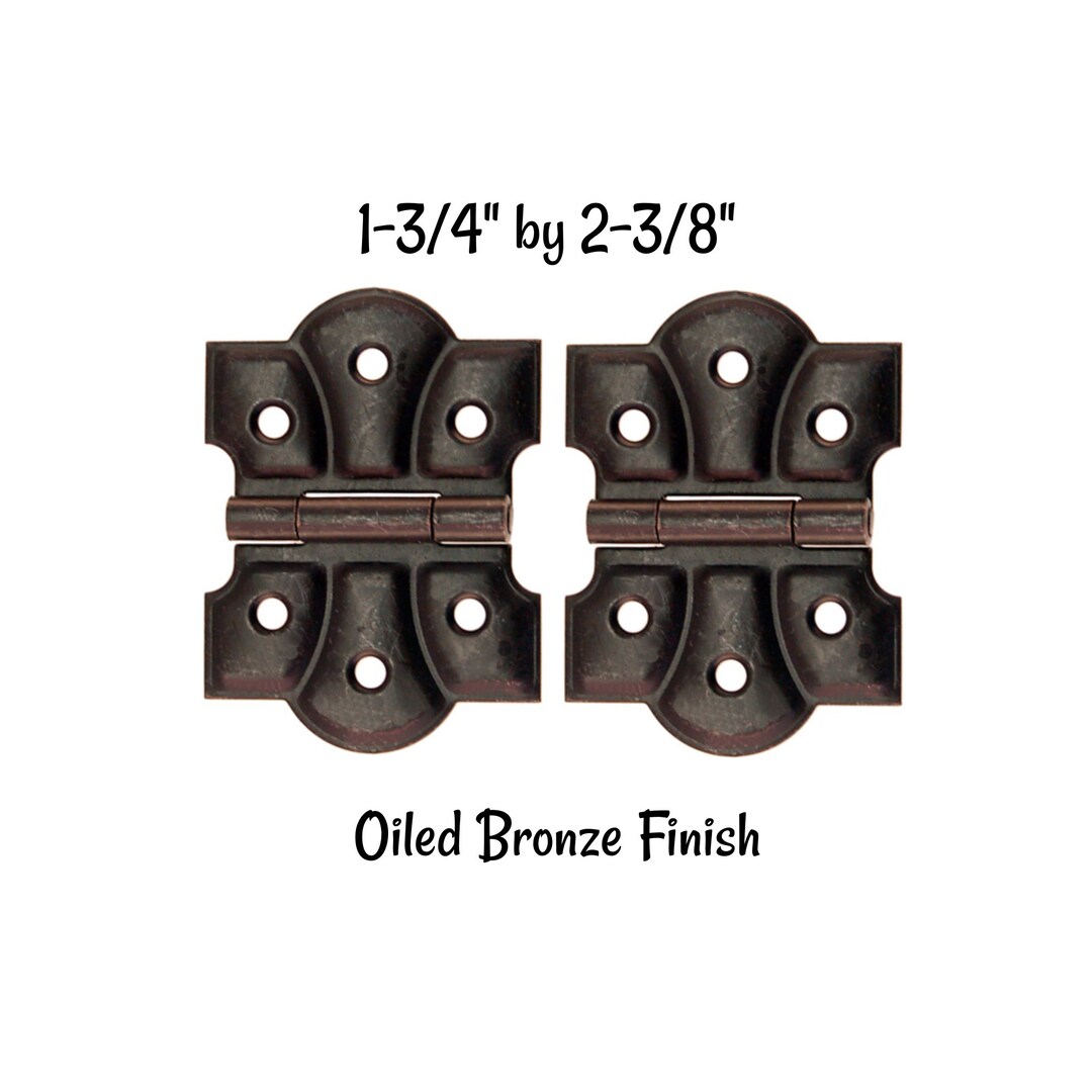 Pair of Oiled Bronze Hinges Oiled Bronze Finish Steel BUTTERFLY HINGES