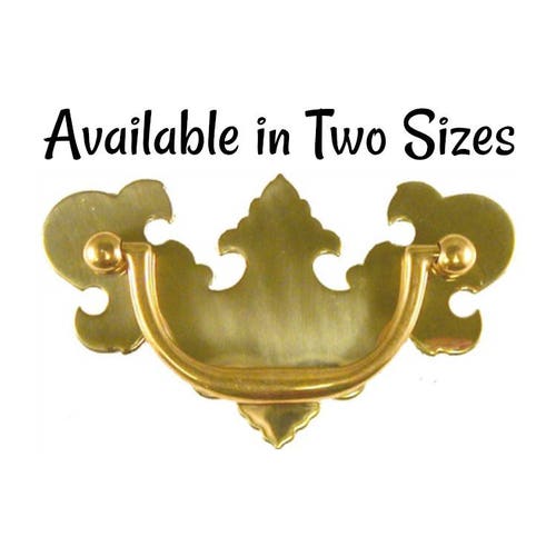 Drawer Pull Stamped Antiqued Brass Chippendale Style DRAWER Etsy