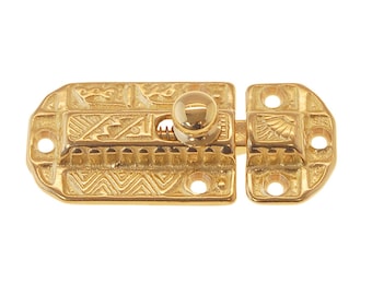 Cabinet Latch Victorian Style Flush Mount CABINET LATCH Polished Cast Brass