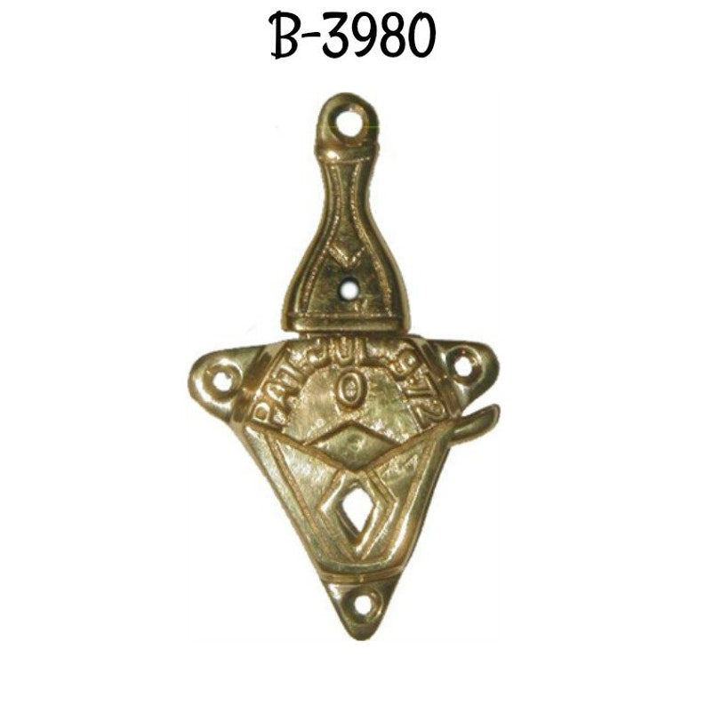 Trunk Latch Solid Brass TRUNK DRAWBOLT Patented July 9 1872 Etsy