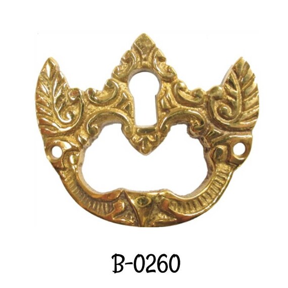 Keyhole Cover Pull Cast Brass Victorian Style Key Hole Pull Antique Escutcheon