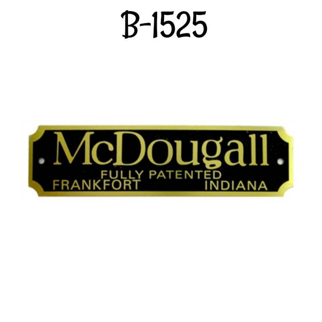 MCDOUGALL Name Plate Hoosier Type Kitchen Stamped Etsy