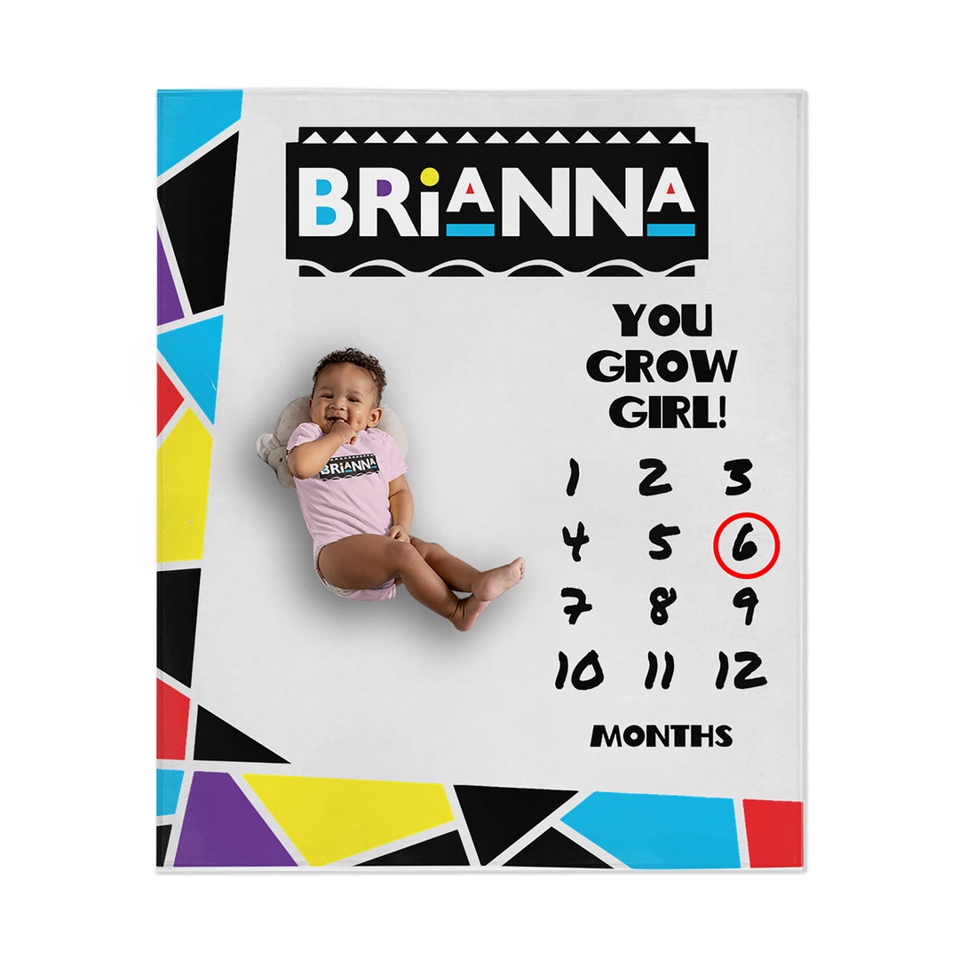 Personalized Baby Girl Blanket Milestone Blanket for Girls Etsy