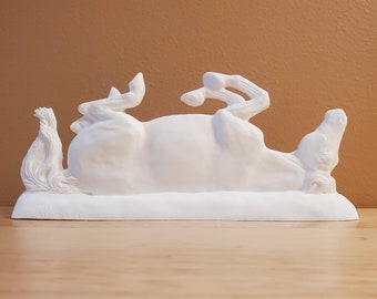Ember, Rolling Chincoteage Pony Medallion, White Unpainted Resin, Model Horse, Sculpted by Lisa Smalley of Smalley Saddlery, Artist Resin