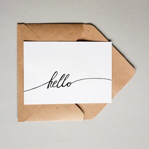 Hello Ribbon // Downloadable and Printable // Digital // Hand Lettered // Greeting Card // Just Because