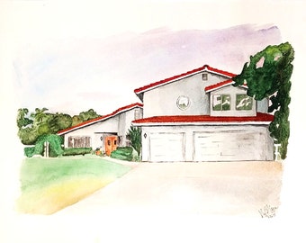 Custom Watercolor House Painting