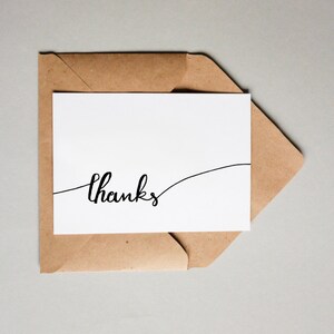 Grazie / / scaricabile e stampabile / / Digital / / mano con lettere / / Thank You / / Greeting Card