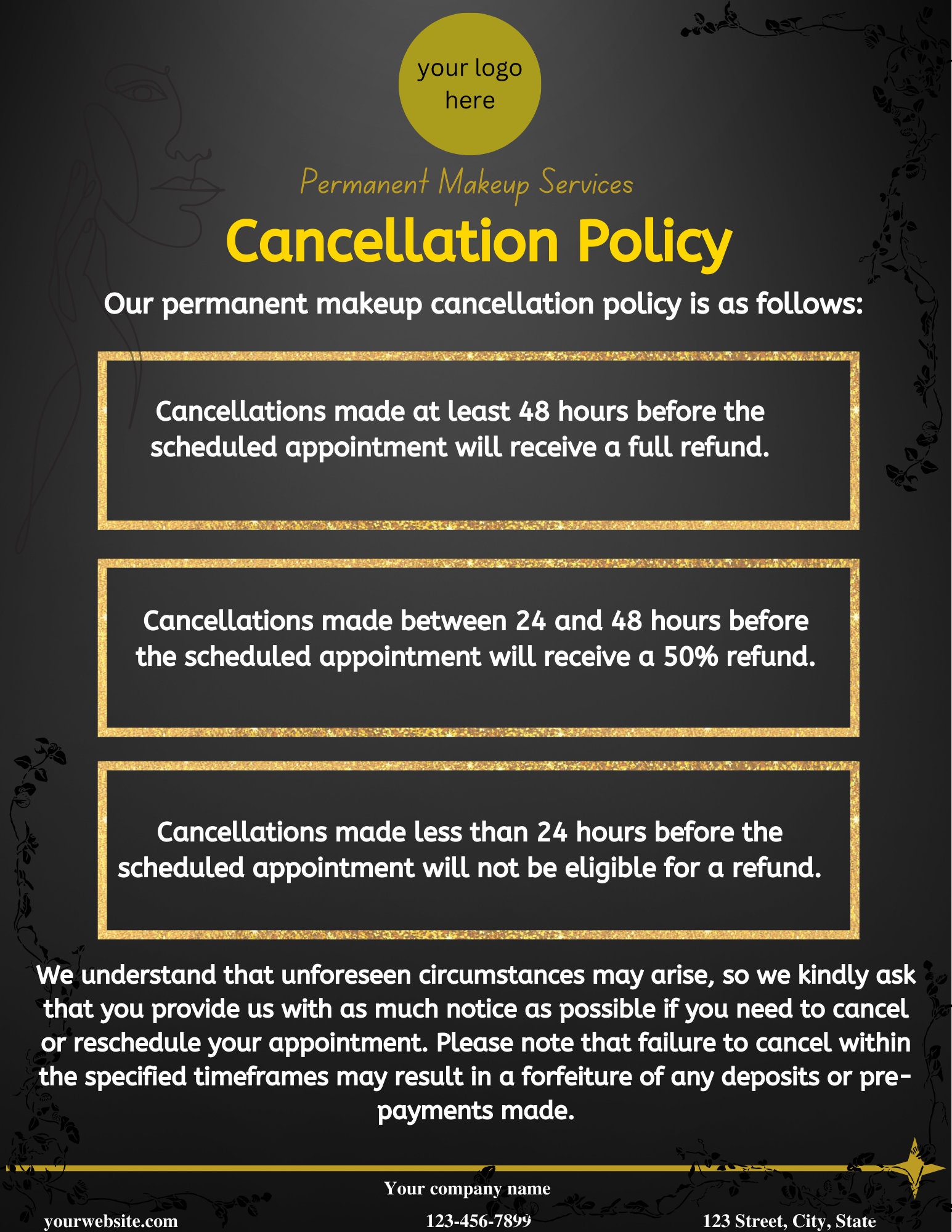 Image 7 for Photography Cancellation Policy Template