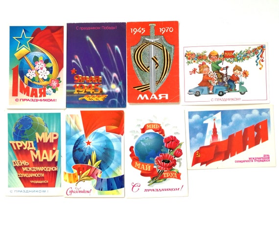 Unused Soviet Postcards Ussr International Workers Day Etsy