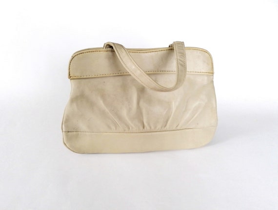 Old School 1970's Leather Handbag. Retro Ladies C… - image 1