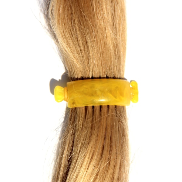 Épingle à cheveux pour femmes en plastique jaune soviétique Accessoires pour cheveux pour femmes - Barrette à cheveux vintage - Collection de beauté pour filles de l'URSS - Coiffure ancienne