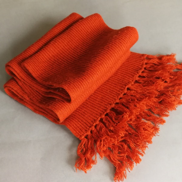 Orange Knit Scarf Etsy