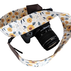 Floral camera strap, dslr camera strap, photography accecories, gift, dslr cameras, canon, Nikon, Sony, sunflowers, womens camera strap