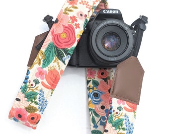 Floral camera strap, dslr camera strap, photography accecories, gift, dslr cameras, canon, Nikon, Sony, rifle paper co, womens camera strap