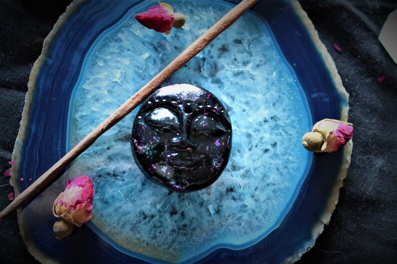 Stick Incense Altar Incense Burner Moon Incense Holder Altar Moon Face Incense Stick Holder Wytchcraft ILunar Incense Burner
