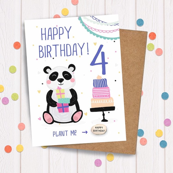 Personalised Kids Birthday Card Personalised Panda Birthday Card