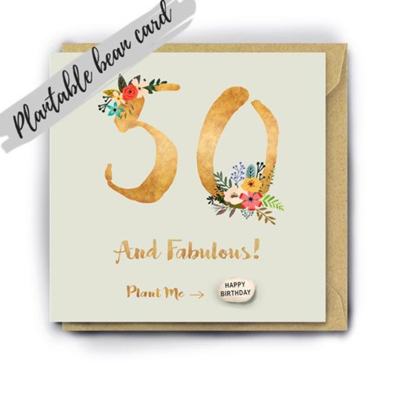 Handmade 50th Birthday card 50th Birthday gift for her 50th Etsy Handmade 50th Birthday card 50th Birthday gift for her 50th Etsy