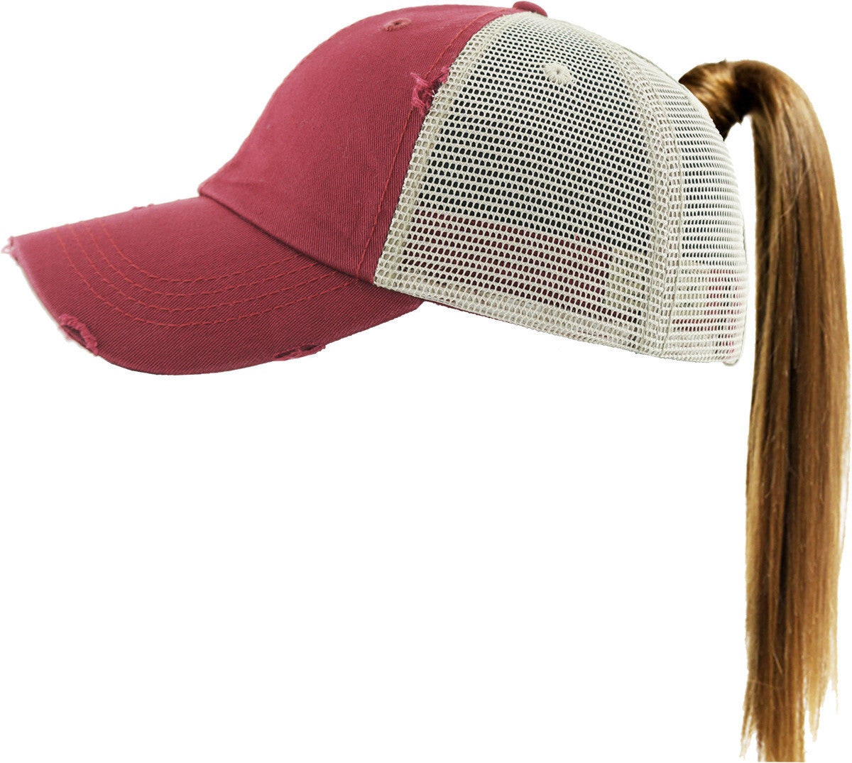 Blank Mesh High Ponytail Baseball Caps - Choose Your Color 