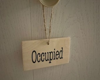 Occupied Vacant Sign for Bathroom or Office Two sided Sign