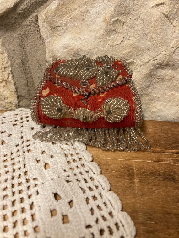 Antique Beaded Coin Purse Whimsy, Native American 