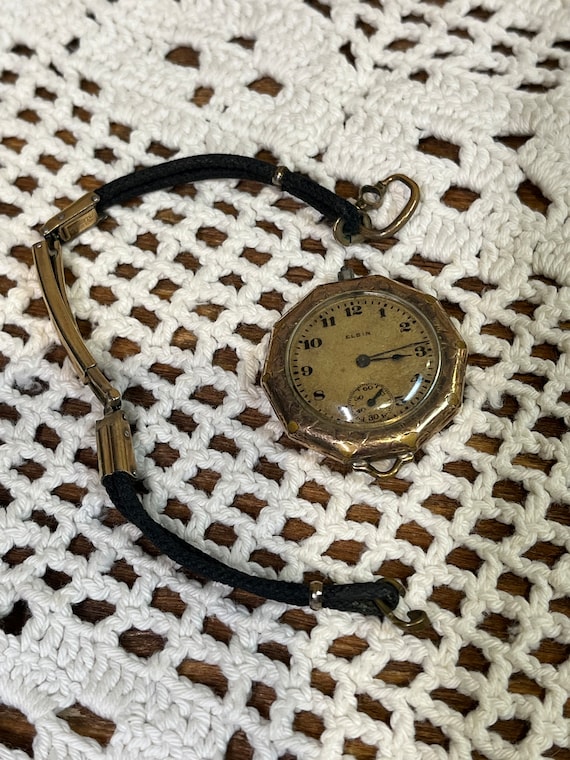 Non Working - Antique Elgin Watch Bracelet Pendan… - image 9