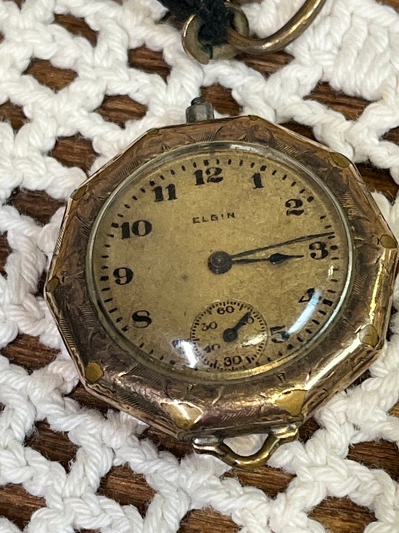 Non Working - Antique Elgin Watch Bracelet Pendan… - image 8