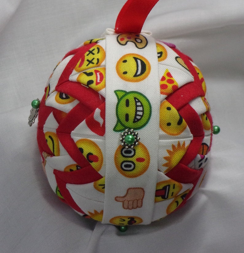 Emoji Quilted Christmas Ornament